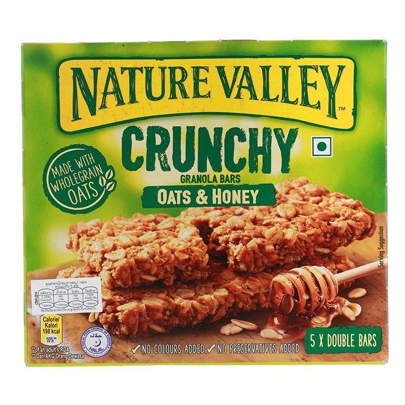 เนเจอร์แวลเล่ย์ธัญพืชอบกรอบชนิดแท่งรสข้าวโอ๊ตน้ำผึ้ง 210กรัม Nature Valley Crunchy Granola Bars Honey Oat 210g.