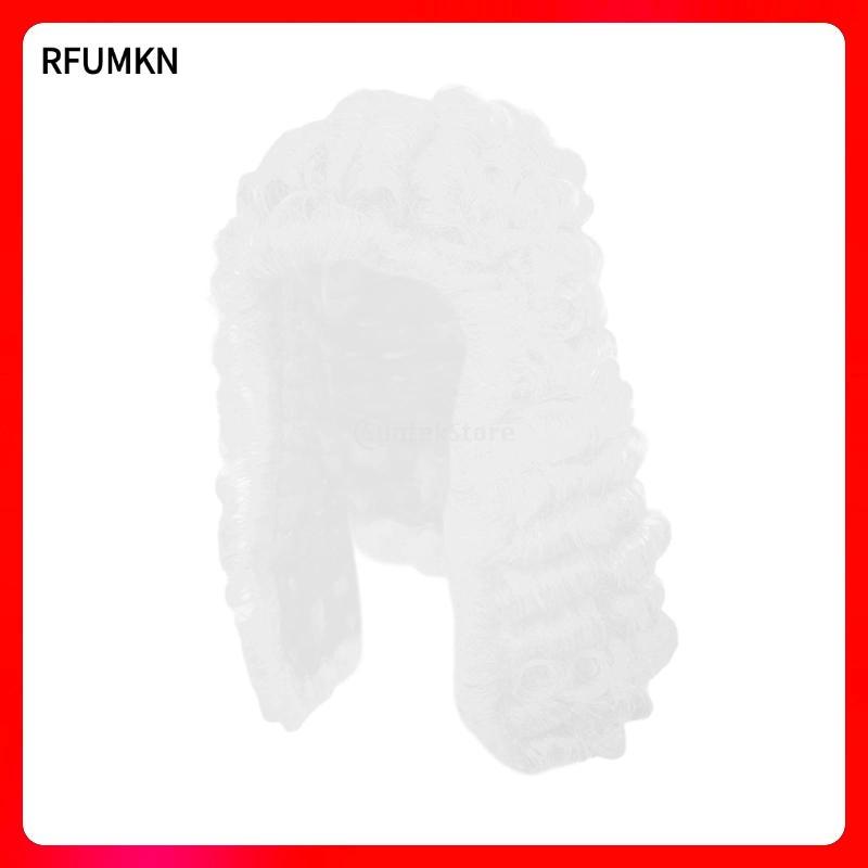 [rfumkn] Barrister Hairpiece Long Judge Hairpiece Curly ทนความร้อนสําหรับดําเนินการ,