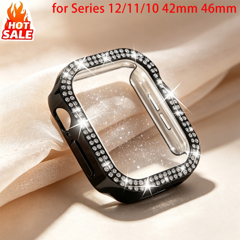 เคส Double Diamond Hollow (ไม่มีฟิล์ม) ปกแข็งสําหรับ Apple Watch 46mm 42mm Series 12/11/10