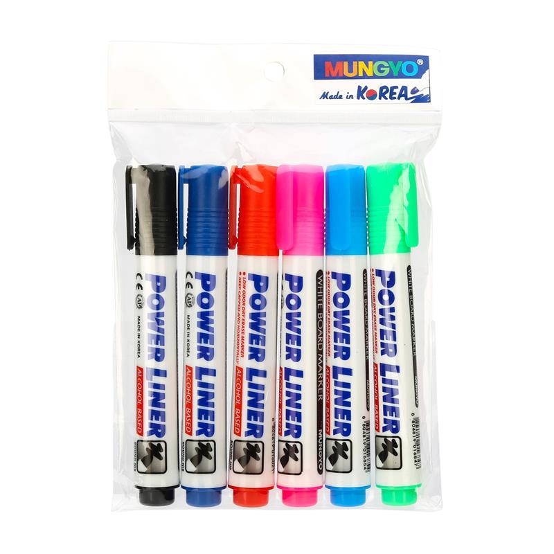 ปากกาไวท์บอร์ด คละสี (แพ็ค6ด้าม) มุนเกียว MA12-6PK