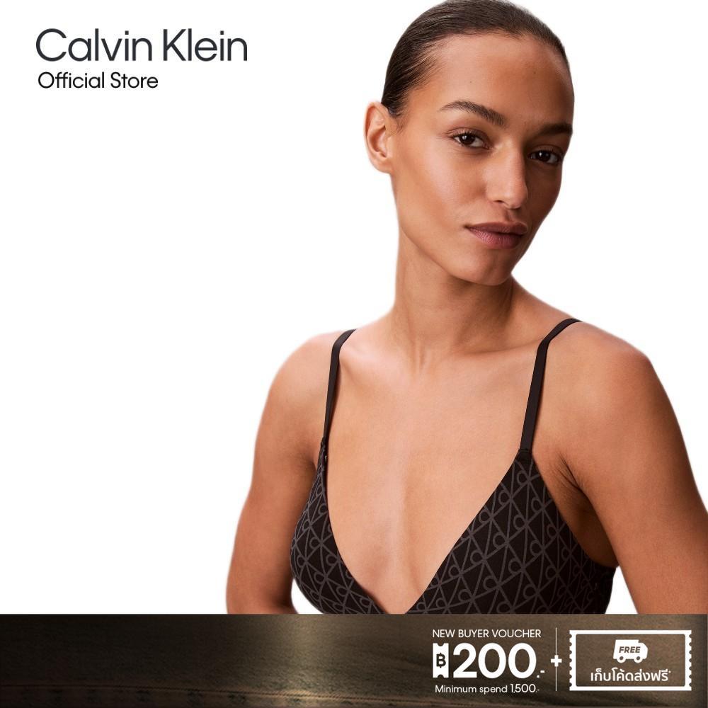 CALVIN KLEIN เสื้อชั้นในผู้หญิงแบบตะขอหลัง Icon Cotton Modal Triangle รุ่น QF8498AD 2RG - สีดำ