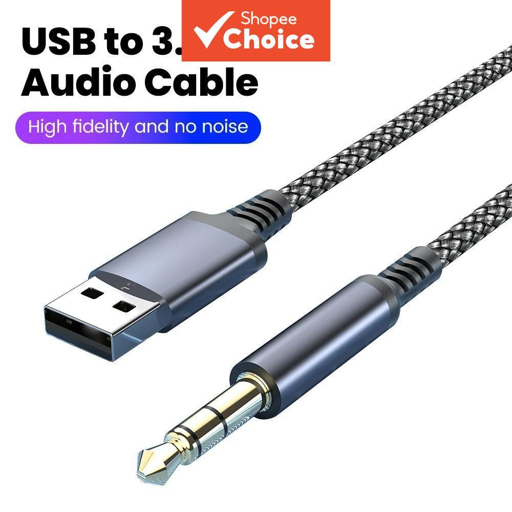 สายแปลงเสียงจาก USB-A ไปเป็นแจ็คมินิสเตอริโอ 3.5 มม. สําหรับต่อหูฟัง ลําโพง เดสก์ท็อป พีซี โน้ตบุ๊ก หรือใช้ในรถยนต์