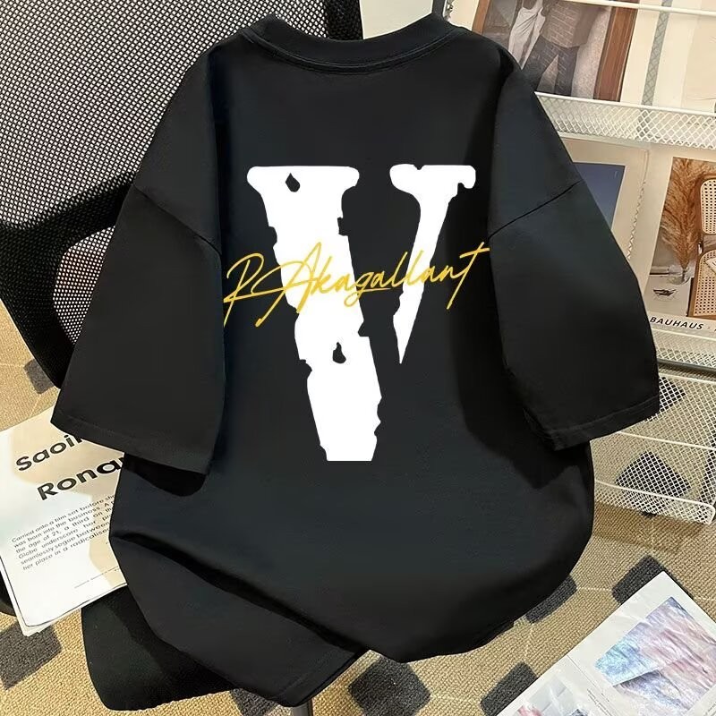 Top new23 Half Sleeve Korean Style Summer T T-shirt New Simple Trendy Brand Hong Kong Style2025T-shi