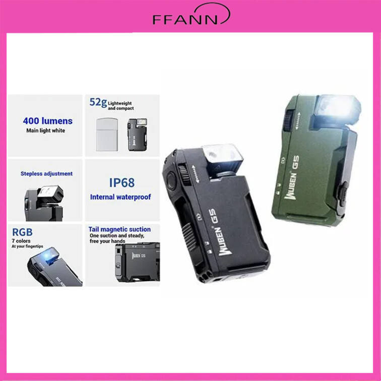 WUBEN G5 ไฟพกพาแม่เหล็ก RGB สีหลากหลาย กันน้ำระดับ HT99