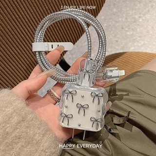 🚚COD🚚 ( 1เซ็ท5ชิ้น ) For iPhone 18W/20W ชุดแต่งสายชาร์จลายกา…