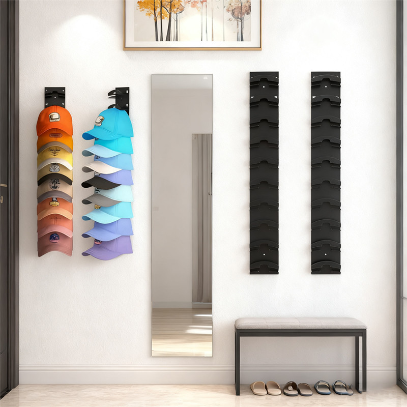 ชั้นเก็บหมวก ชั้นวางหมวกติดผนัง สำหรับเก็บหมวกเบสบอล ประหยัดพื้นที่ในบ้าน - รูปที่ 6