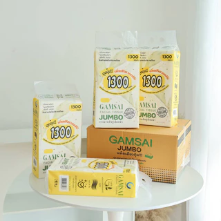 Gamsai Jumbo Facial Tissue 4 Layers 1300 Sheets กระดาษทิชชู่เช็ดหน้า แก้มใส รุ่น Jumbo แบบแขวนดึง.