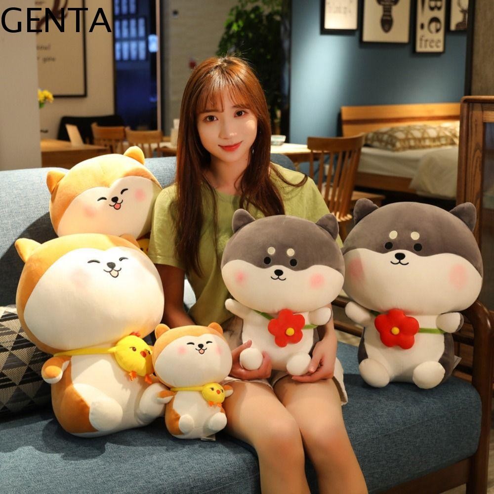 GENTA Husky Dog Plush ของเล่นตุ๊กตาตกแต่งบ้านจําลอง Husky Appease ของเล่น Plushie ปัจจุบันคริสต์มาสข