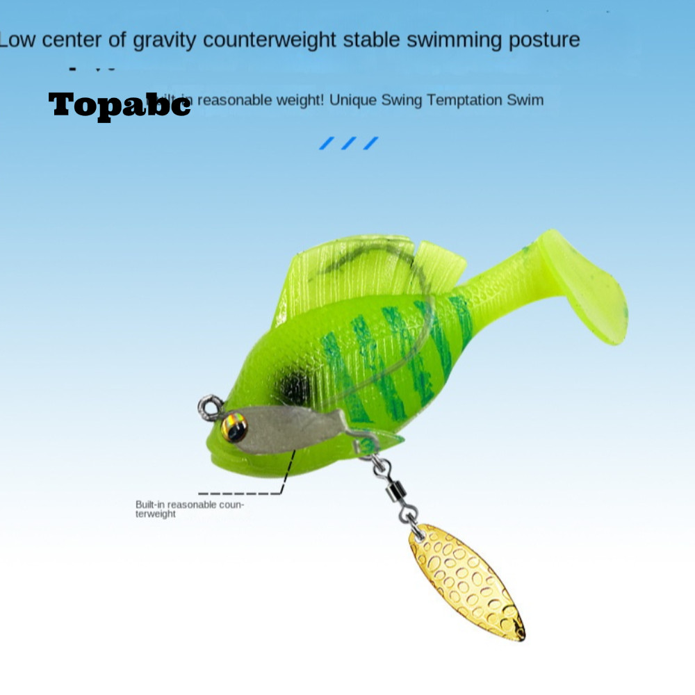 TOPABC SwimBit Dark Sleeper สติกเกอร์นุ่มมาพร้อมตะขอกลวง เหยื่อตกปลาน้ำจืดแบบซิลิโคน