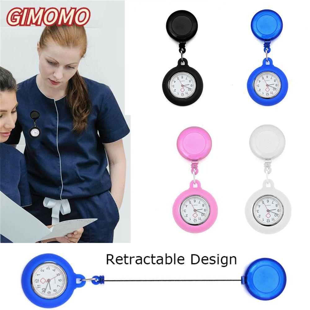 GIMOMO Pocket Watch Doctor/Nurse เข็มกลัด Pin Quartz Clock Doctor Medical Hanging
