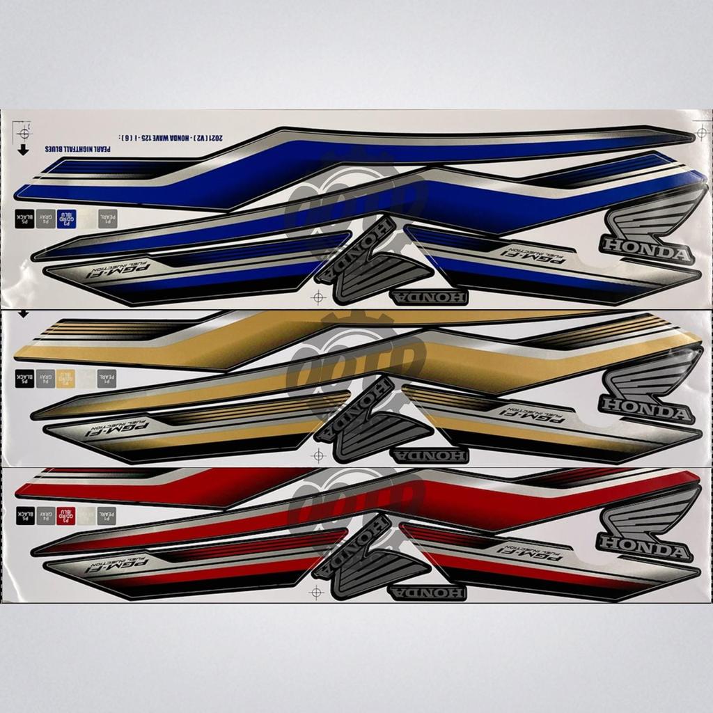 Honda Wave 125i (6) PGM-Fi 2021 Motor Stiker Body Cover Sticker Stripe Automotive Motorcycle
