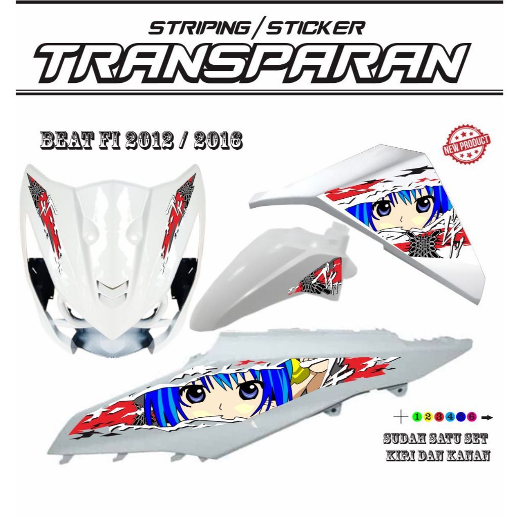 สติ๊กเกอร์ UV TRANSPARENT BEAT FI / STRIPING MOTOR BEAT PGM FI POLET