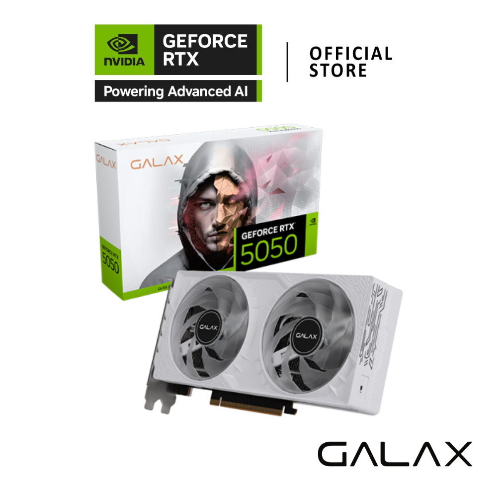 GALAX GeForce RTX™ 5050 1-Click OC White VGA Card การ์ดจอ