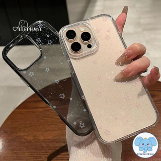เคสไอโฟน11 15 สำหรับIPhone 15 16 17 12 13 11 14 Pro Max XR X XS 7 8 15 14 Plus เคสใสลายดาวแวววาวสุดเทรนด์