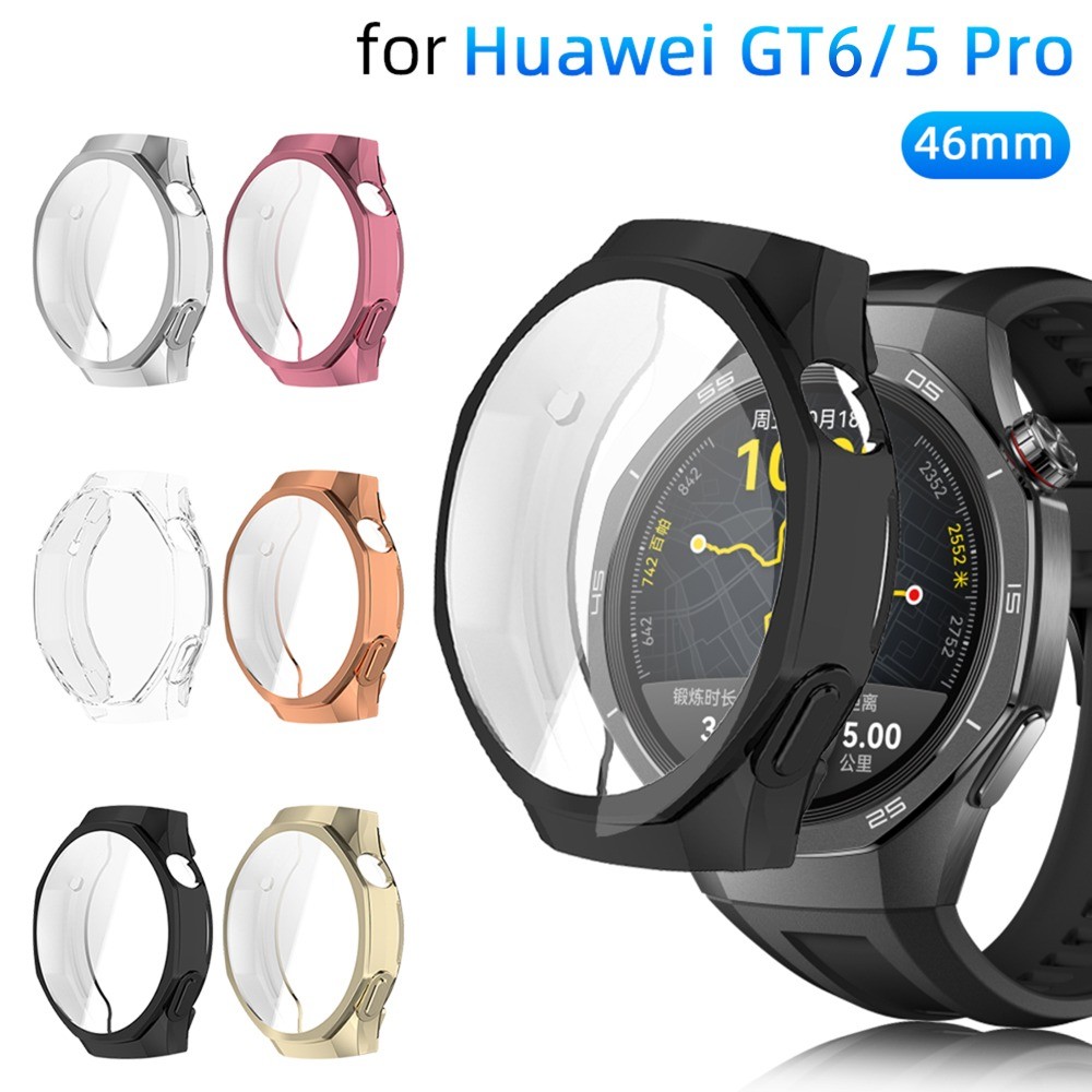 กรณีสําหรับหัวเว่ยนาฬิกา GT 7/6 มือโปร 46มิลลิเมตร ทีพียู เต็มครอบคลุมป้องกันหน้าจอนุ่มป้องกันกันชนกรณีอุปกรณ์เสริม