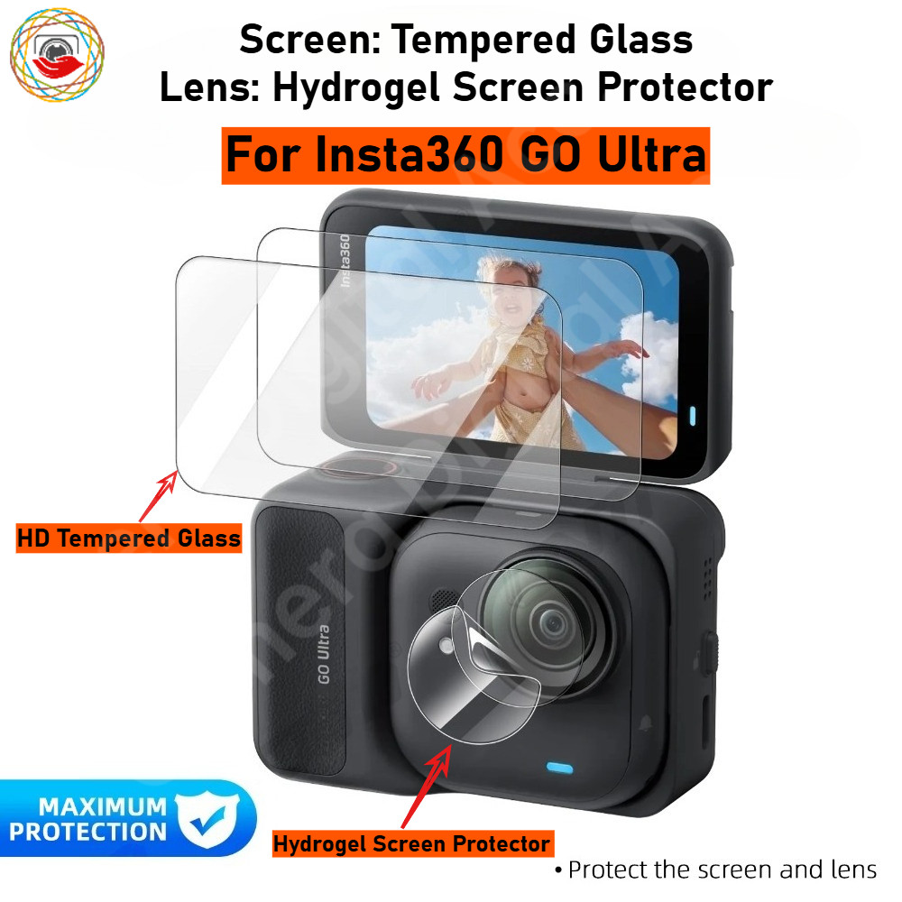สําหรับ Insta360 Go Ultra HD Ultra-Clear เลนส์กล้องฟิล์มกันรอยหน้าจอสําหรับ Insta360 Go Ultra