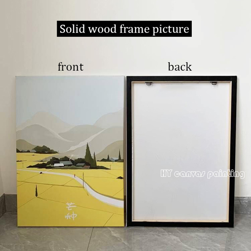 [กรอบไม้เนื้อแข็ง] สไตล์นอร์ดิกบทคัดย่อเรขาคณิตผ้าใบจิตรกรรมห้องนั่งเล่นและร้านอาหารแขวนผนังภาพวาดศิลปะสมัยใหม่ที่เรียบง่ายภาพจิตรกรรมฝาผนัง - รูปที่ 4