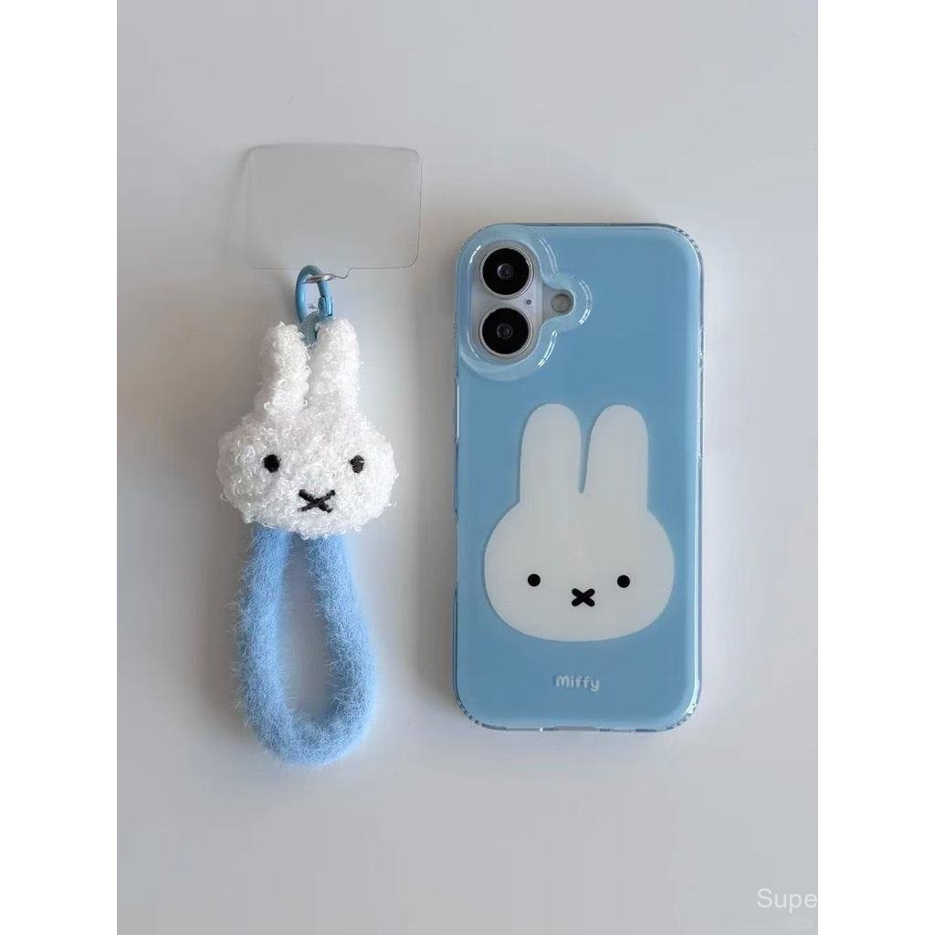 เคสโทรศัพท์เหมาะสําหรับiPhone 7 8 X XS XR XSMAX 11 12 13 14 15 16 17 Pro max Plus Airน่ารักการ์ตูนBlue Bottom Bunny Headกันกระแทกกันกระแทกกันกระแทกเคสรวมทุกอย่างQBBY