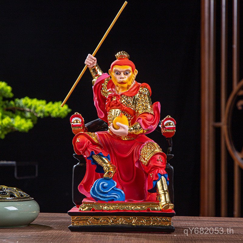 นิ้ว Monkey King Monkey King พระพุทธรูป 40 ซม.เครื่องประดับเครื่องประดับในครัวเรือนเรซิ่นต่อสู้กว่าพ