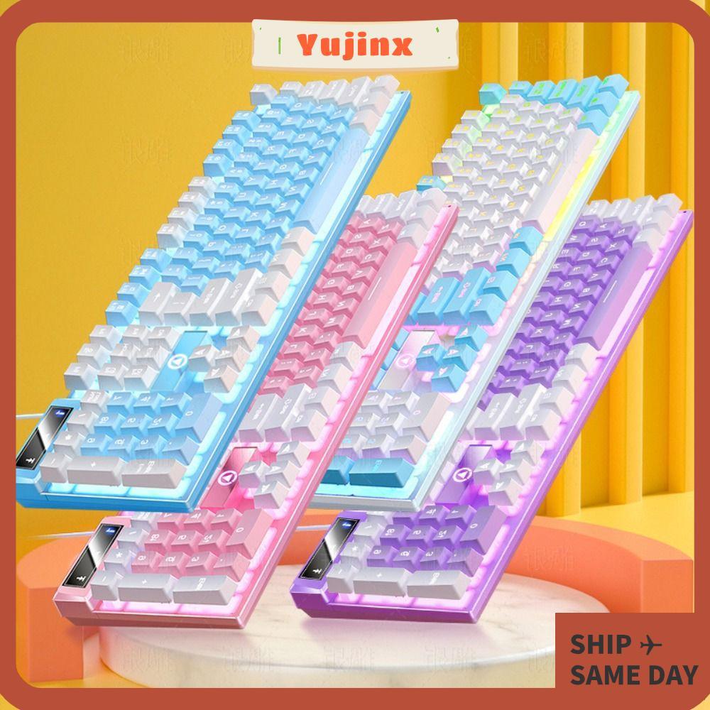 คีย์บอร์ดเกม YUJINX, คีย์บอร์ดแบบมีสาย K500 104 คีย์, แฟชั่น Mechanical Sensation Luminous USB Inter