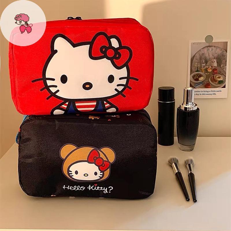 GRL Sanrio Hello Kitty กระเป๋าเครื่องสําอางแบบพกพาพับกระเป๋าเดินทางอุปกรณ์อาบน้ํามัลติฟังก์ชั่กันฝุ่