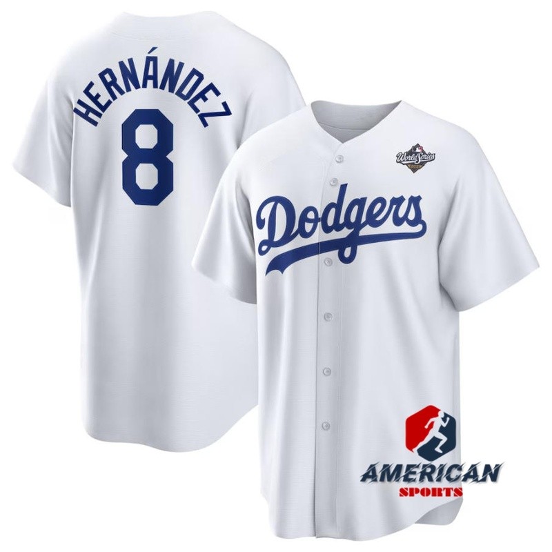 2025 World Series Mens Los Angeles Dodgers Jersey Encique Hernández Baseball White Jersey