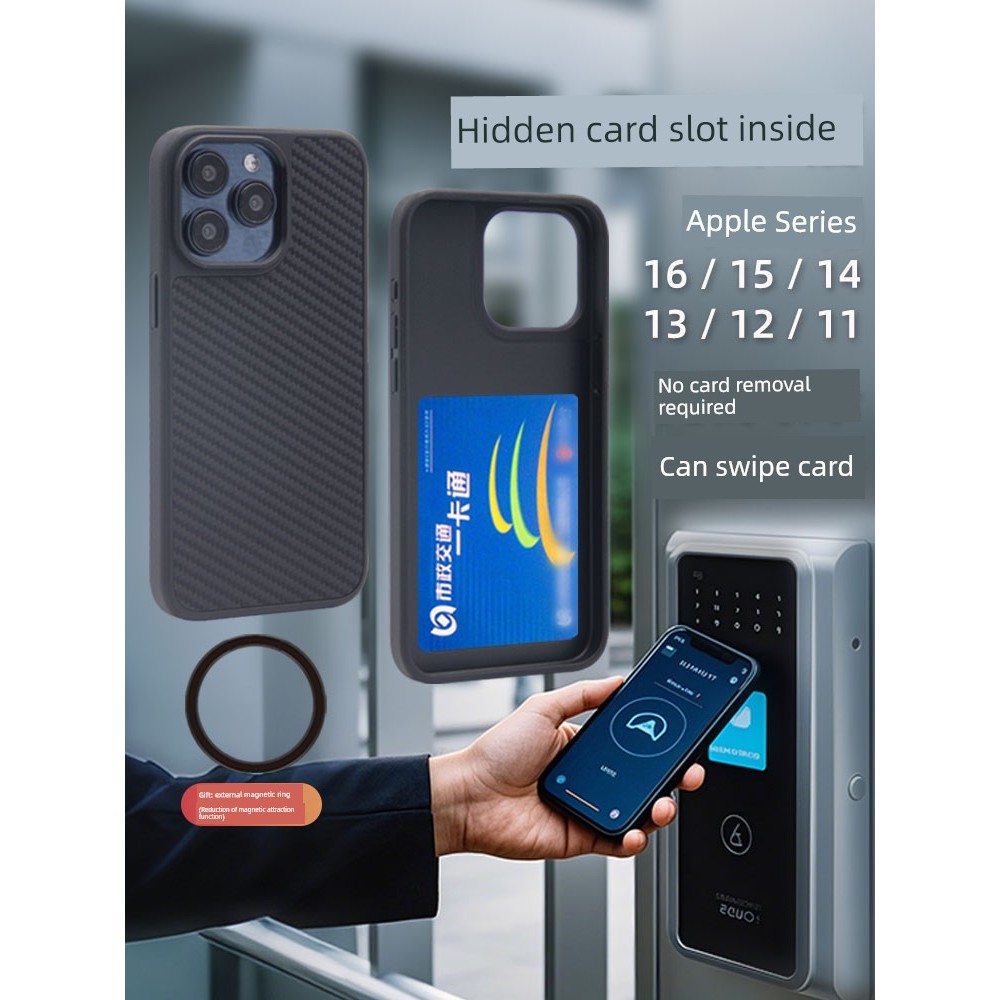 magsafe wallet wallet magsafe ใช้ได้กับ Apple iPhone16Pro ช่องเสียบการ์ดในตัวที่มองไม่เห็นเคสโทรศัพท