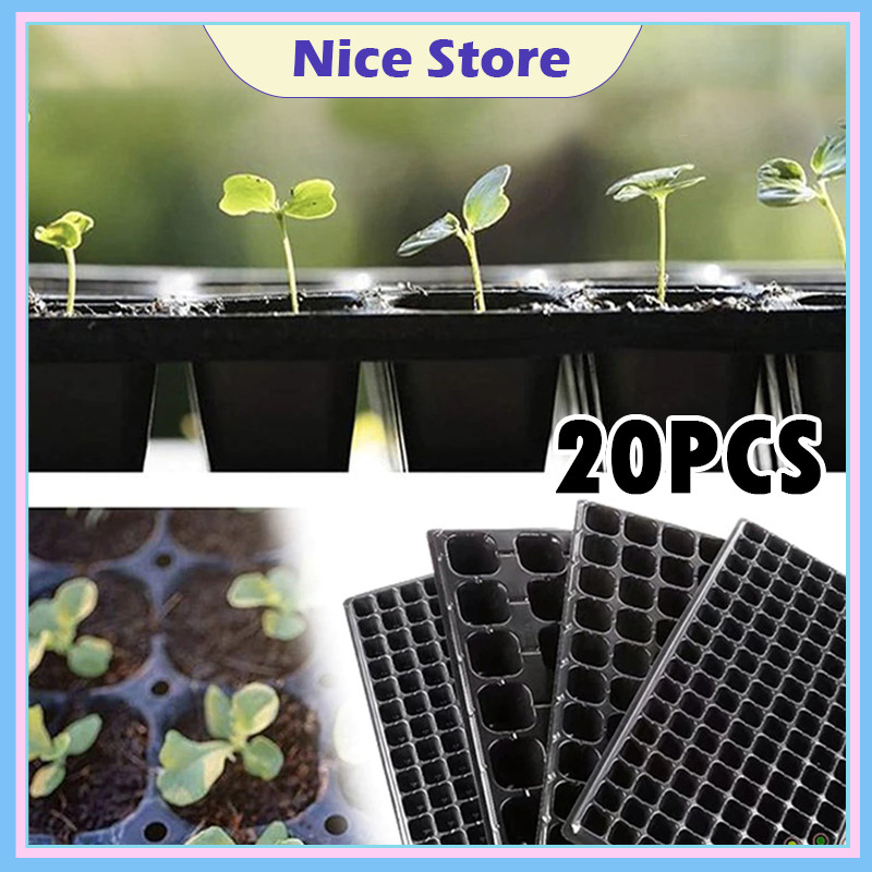 ถาดเพาะกล้า 20PCS  ถาดเพาะผัก ถาดปลูกต้นไม้ ถาดเพาะต้นกล้า ถาดพลาสติก ถาดป้องกันราก ขนาด 21/32/50/72/105/128/200 หลุม