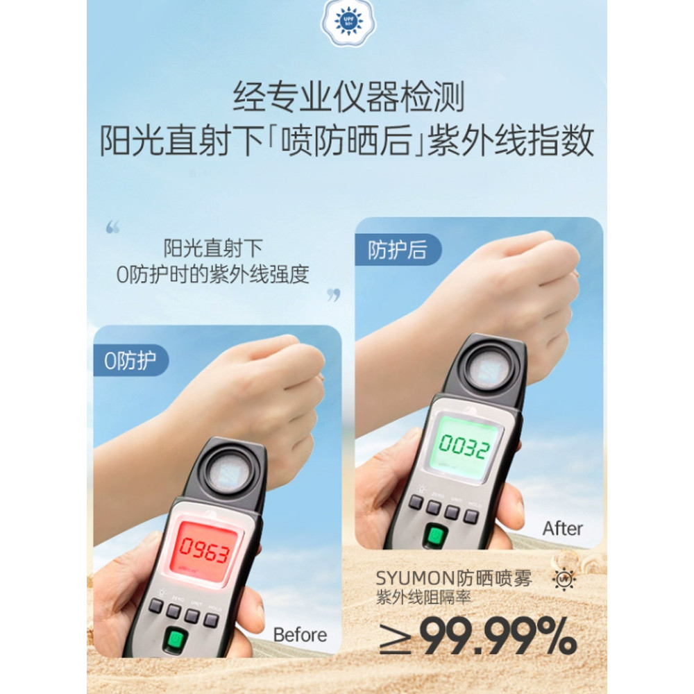 UK SYUMON High Power Sunscreen Spray SPF50PA+++Summer Sunscreen Refreshing Isolation Anti-Ultraviole