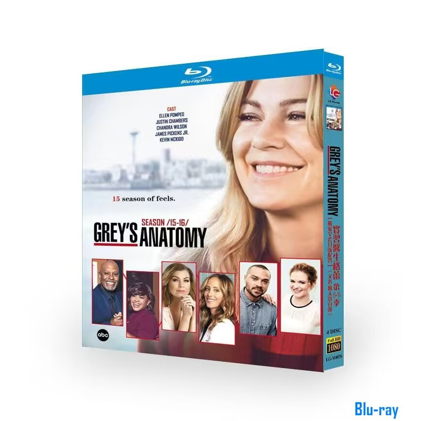 [BRAND NEW SEALED] American Drama Greys Anatomy Season 15-16 (2018-2019) 4-Disc Blu-ray Boxed