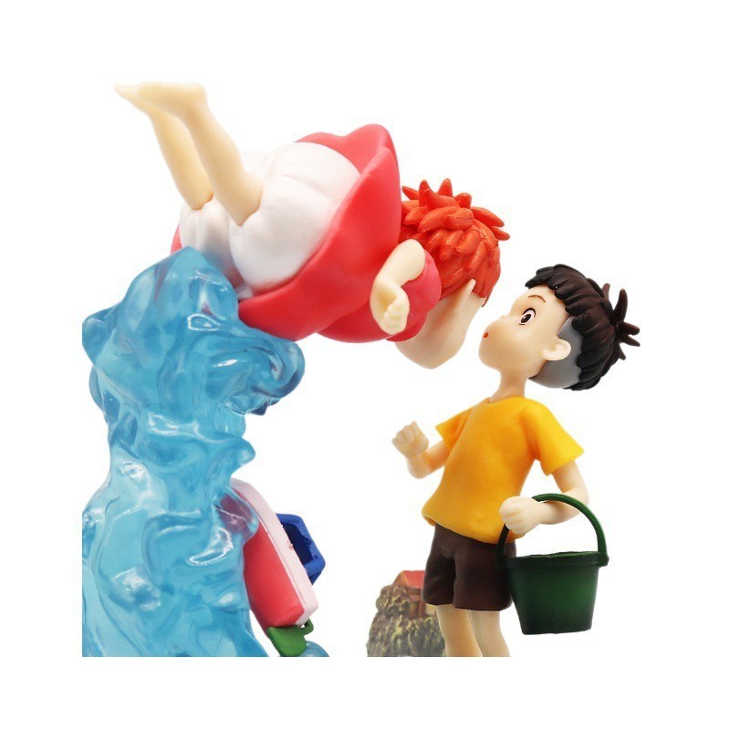 Ponyo on the Cliff Anime สินค้า Ponyo และ Sosuke Encounter Scene โมเดลฟิกเกอร์