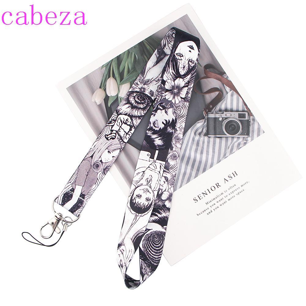 CABEZA Junji Ito Anime Lanyard Badge Holder สําหรับKey ID Cardกล้องมือถือชื่อแท็กผู้ถือพวงกุญแจสายคล