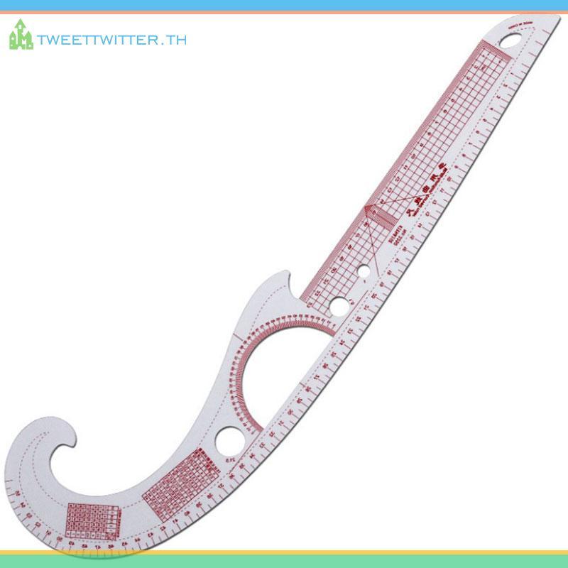 Twenty มัลติฟังก์ชั่นพลาสติก French Curve เย็บไม้บรรทัด Easy Curve ไม้บรรทัดสําหรับ Knitters TH