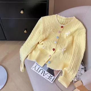 Veewink พร้อมส่งจากกทม เสื้อสเวตเตอร์คริสต์มาส เสื้อคาร์ดิแกนถักสไตล์เกาหลี ทรงสั้น น่ารัก กระชับเอว เนื้อผ้านุ่ม