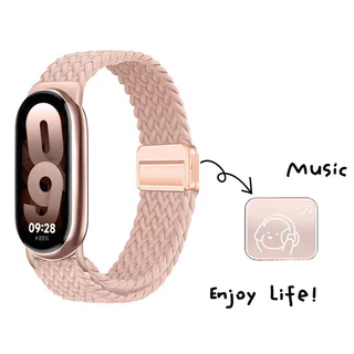 สายรัดไนลอนแบบปรับได้สําหรับ Xiaomi Mi Band 10/9 ตะขอแม่เหล็กสร้อยข้อมืออุปกรณ์เสริมสําหรับ Xiaomi Mi Band 8/mi 9/10 เข็มขัดสมาร์ทวอทช์