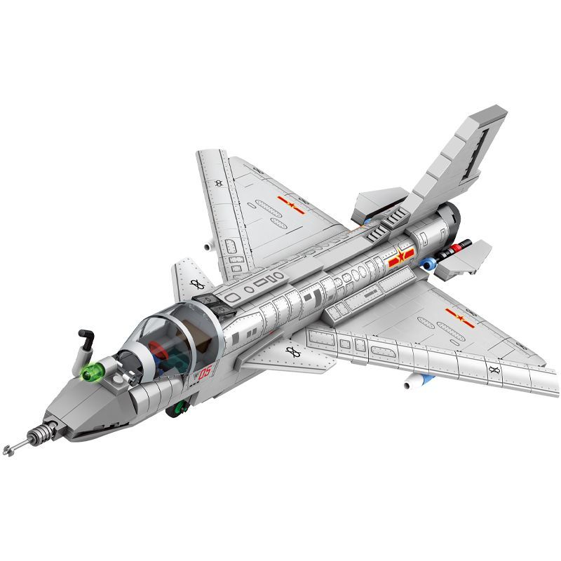 Senbao 4 in 1 J-10 Fighter เครื่องบินขนส่งสะเทินน้ําสะเทินบก Landing Ship Assembly Model Boy อนุภาคข