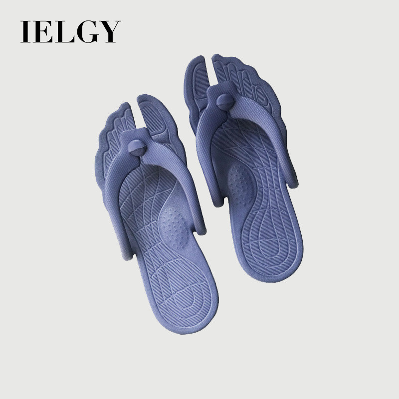รองเท้าแตะพับได้ IELGY 2025 ส้นนุ่ม ออกแบบเพื่อนวดเท้า เหมาะสำหรับการเดินทางและใช้งานในโรงแรม