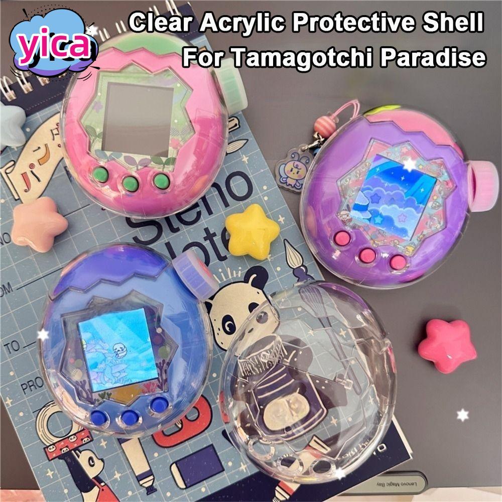 เคสป้องกัน YICA, พร้อมฝาครอบป้องกันอะคริลิคแข็งแบบสุ่ม,|ไม่รวมป้องกันสําหรับของเล่นเกมสัตว์เลี้ยงอิเล็กทรอนิกส์ Tamagotchi Paradise