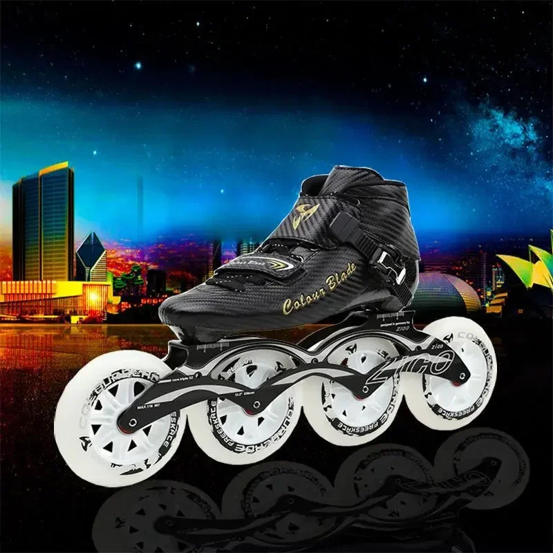 ในสต็อก Kade Speed Skating Roller Skating ผู้ใหญ่ชายรองเท้าความเร็วมืออาชีพ, รองเท้าความเร็ว, คาร์บอ