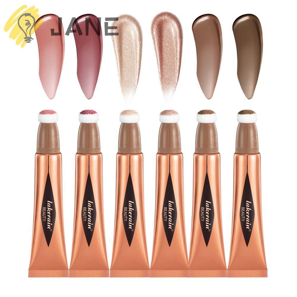 JANE Blush Beauty Wand ง่ายต่อการผสม Matte พร้อมเบาะ Applicator Highlight Blush Beauty Wand