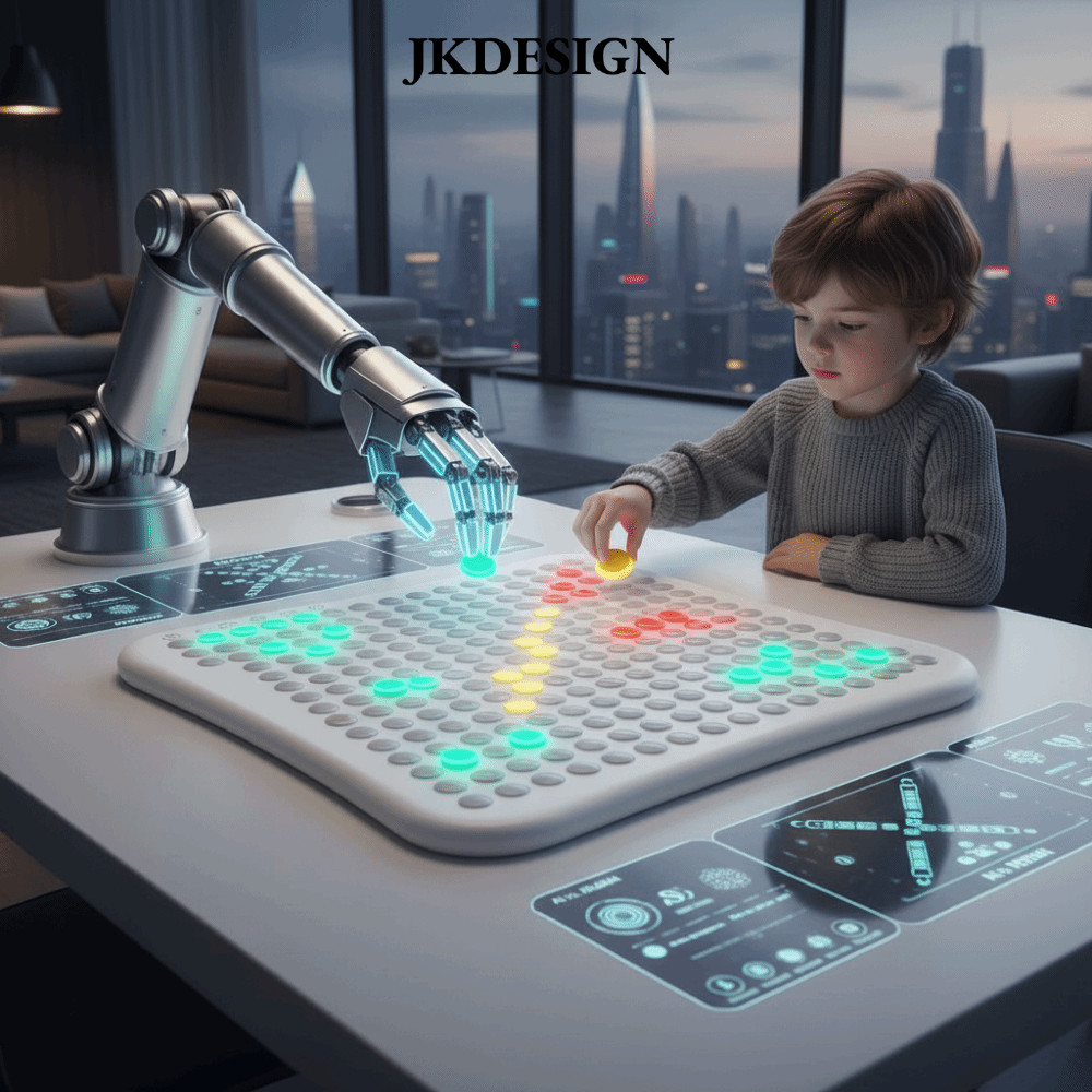 JKDESIGN 5 in 1 Smart Electronic Gobang, AI Chess Board Game for 2 People, สะดวกชาร์จ