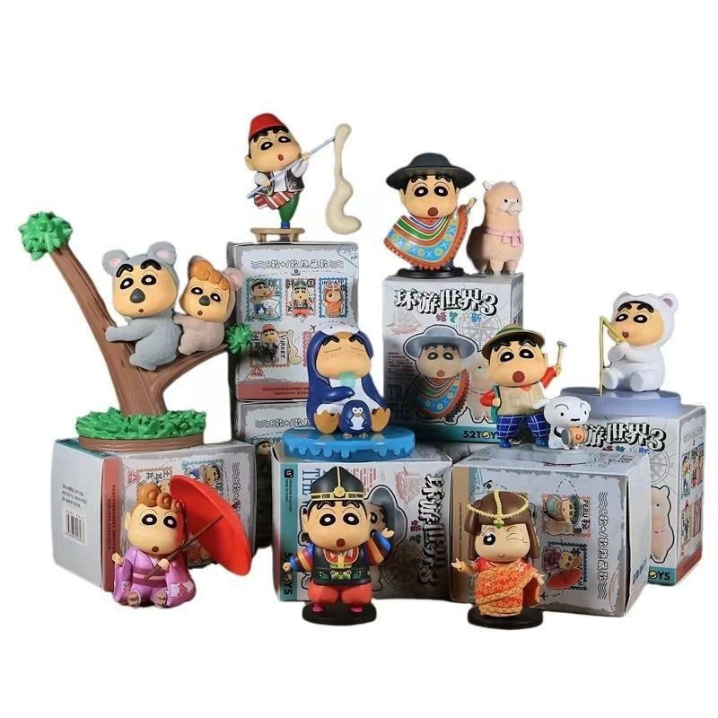 พร้อมส่งShin-chan/Doll/Shin-chan รุ่น Crayon Shin-Chan รอบโลก 3 Series กล่องตาบอดมืออินเทรนด์เล่นมือ