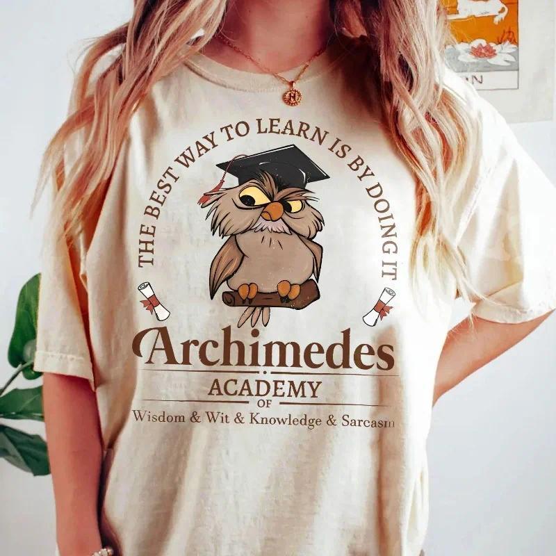 ชุดเสื้ออาชีพ Vintage Disney Sword in the Stone, เสื้อยืดสถาบันการศึกษาสูง Archimedes, อาชีพ, การเดิ