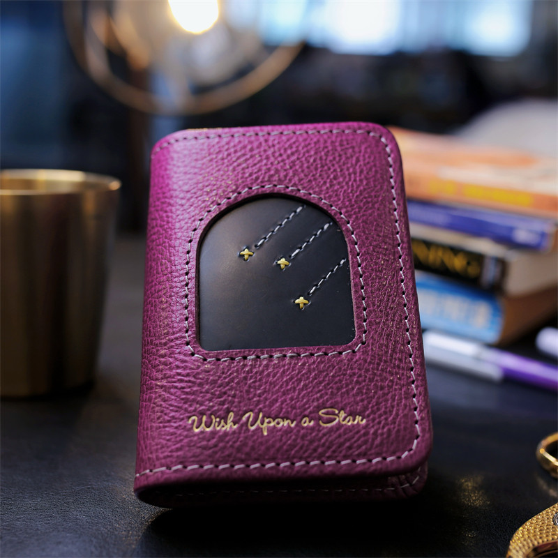 สมุดบันทึกหนังแท้ สมุดบันทึก A7 A6 A5 สมุดบันทึกหนังแท้ดั้งเดิมสีม่วง流星 สมุดวาดภาพ多功能 VW3W