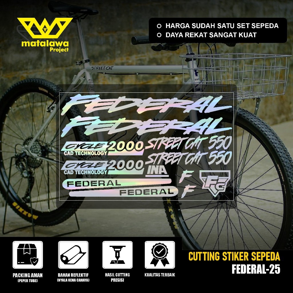สติ๊กเกอร์ตัดจักรยาน FEDERAL Street Cat 550 สติ๊กเกอร์ Streetcat MG 33 MTB BIKE SX SET 25