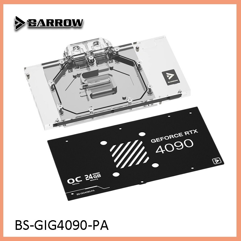 Barrow BS-GIG4090-PA Full Coverage GPU Water Block พร้อมอลูมิเนียม Backplane สําหรับ Gigabyte AORUS 