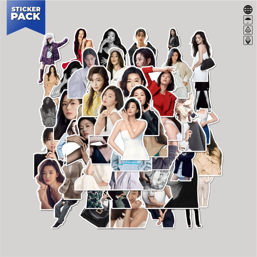 [100 ชิ้น] สติกเกอร์แพ็ค JUN JIHYUN ความงามไวนิลสติกเกอร์ตกแต่งกันน้ําแล็ปท็อปหนังสือ Journal กระเป๋