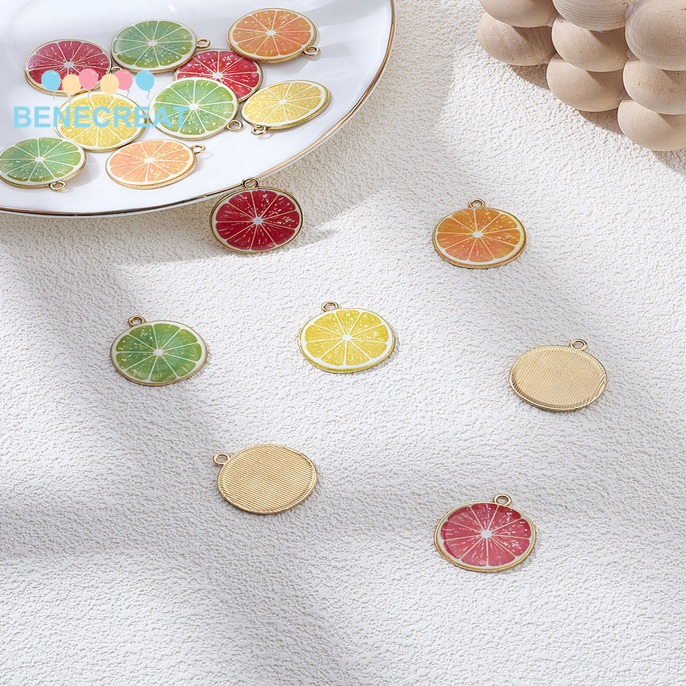 ชุดจี้คล้องคอลายลайม์ slice ขนาด 26x23x2 มม., ปลอดสารCdและNi, รวม 16 ชิ้นใน 4 สีต่างๆ