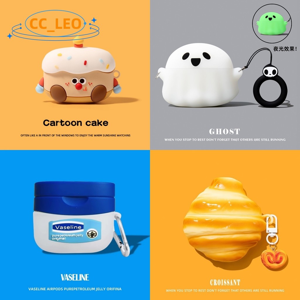 for UGREEN ClipBuds Case Cute Silicone Soft Case Cartoon Ghosts Suitable for UGREEN HiTune S3 Pro Shockproof Shell Protective Sleeve