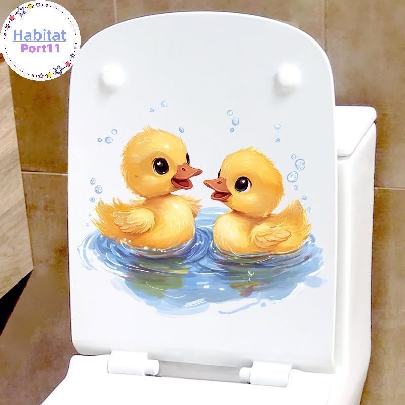 HabitatPort น่ารัก Du เล่นน้ําห้องน้ํา Decals กันน้ํา Peel และ Sti อุปกรณ์ห้องน้ํา Stiers สําหรับ Ho